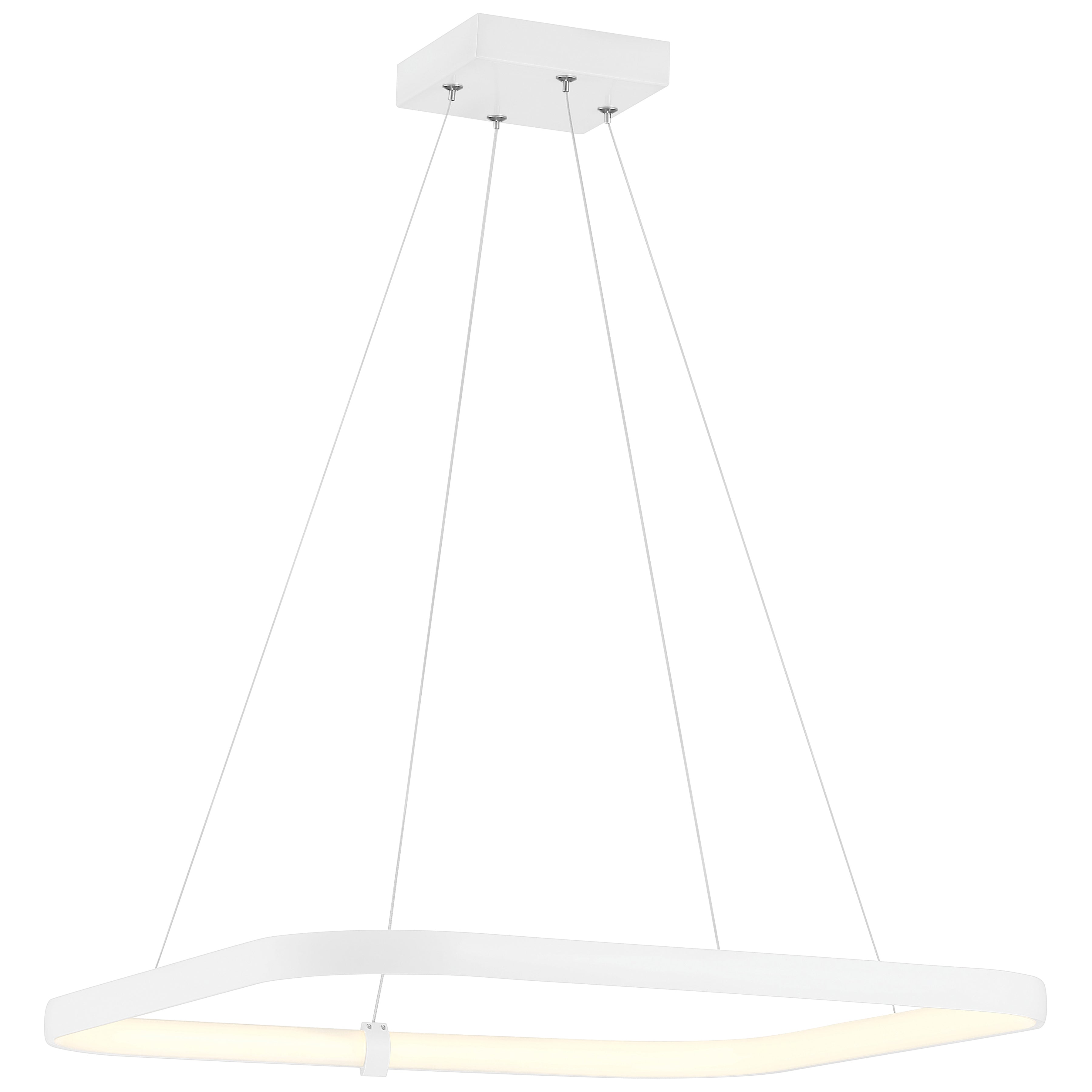 Ravello Dual Voltage LED Pendant, Matte White / 24"