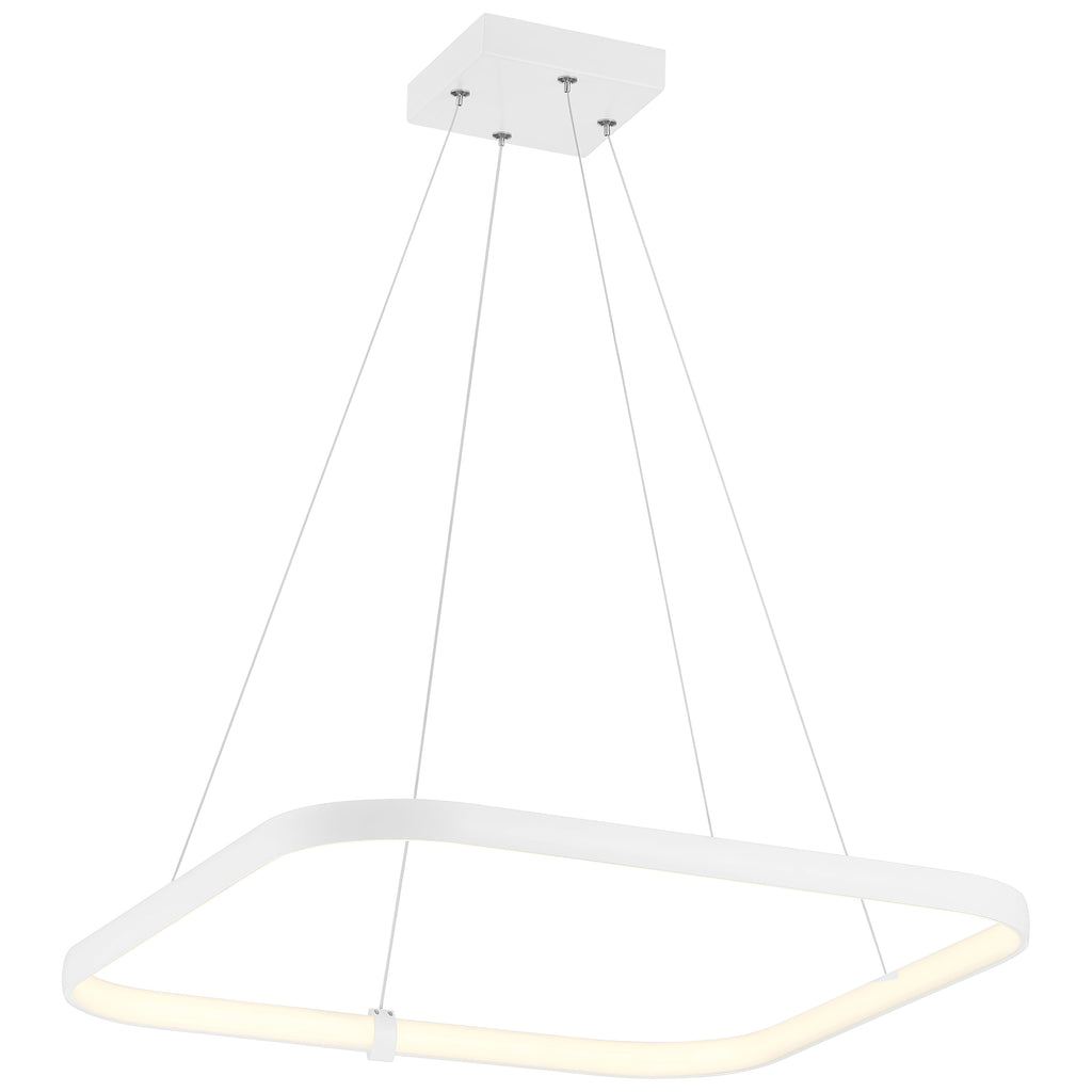 Ravello Dual Voltage LED Pendant, Matte White / 24"