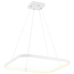 Ravello Dual Voltage LED Pendant, Matte White / 24"
