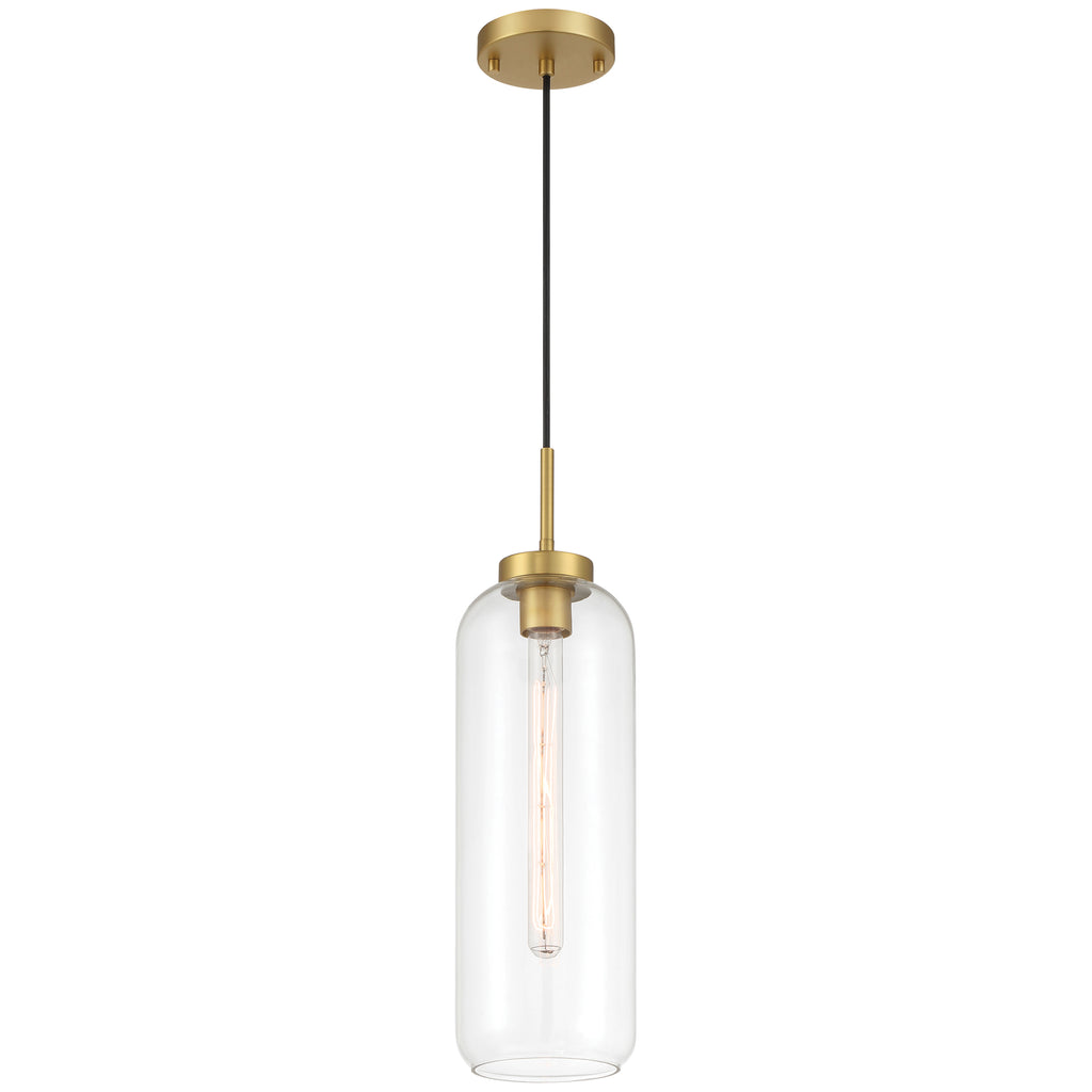 Elle 1 Light Pendant, Antique Brushed Brass