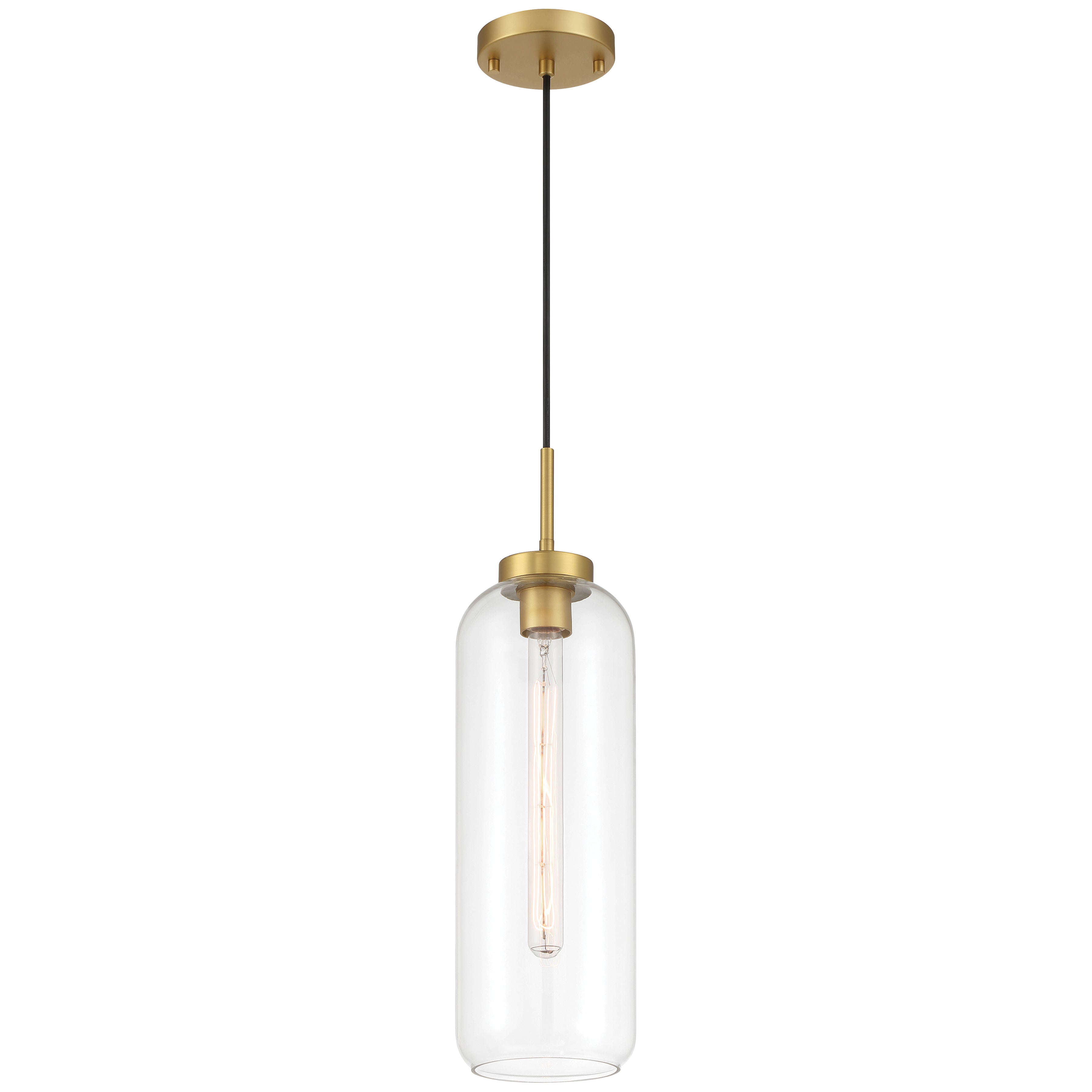 Elle 1 Light Pendant, Antique Brushed Brass