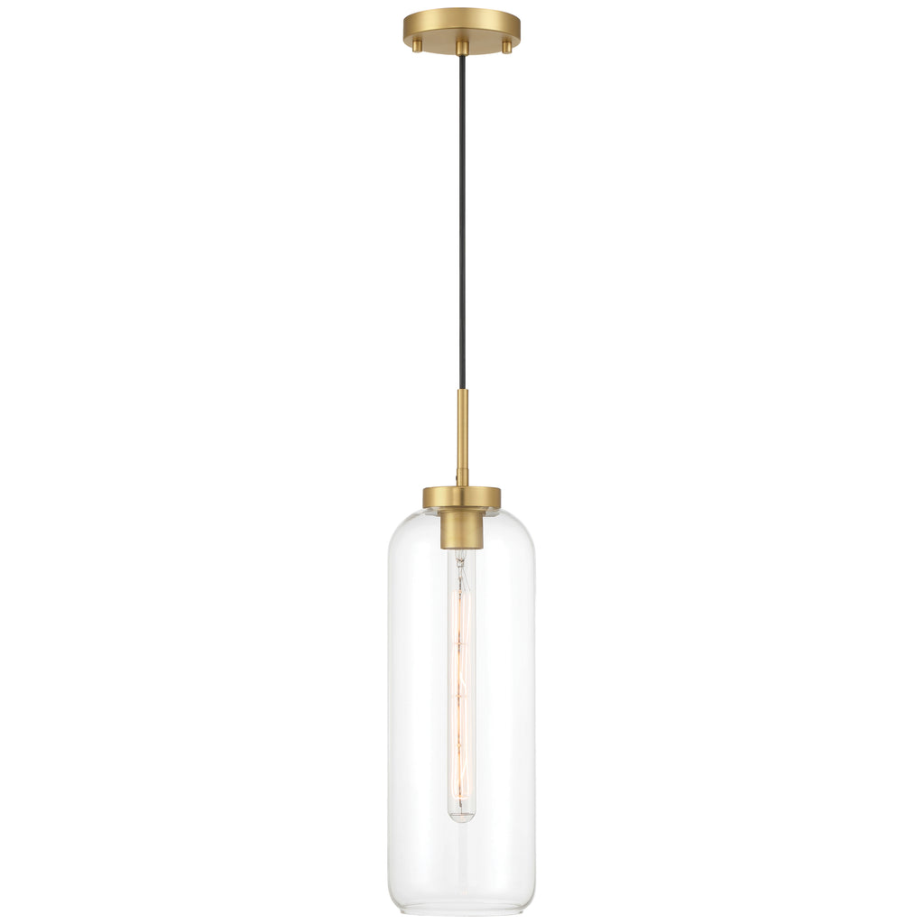 Elle 1 Light Pendant, Antique Brushed Brass