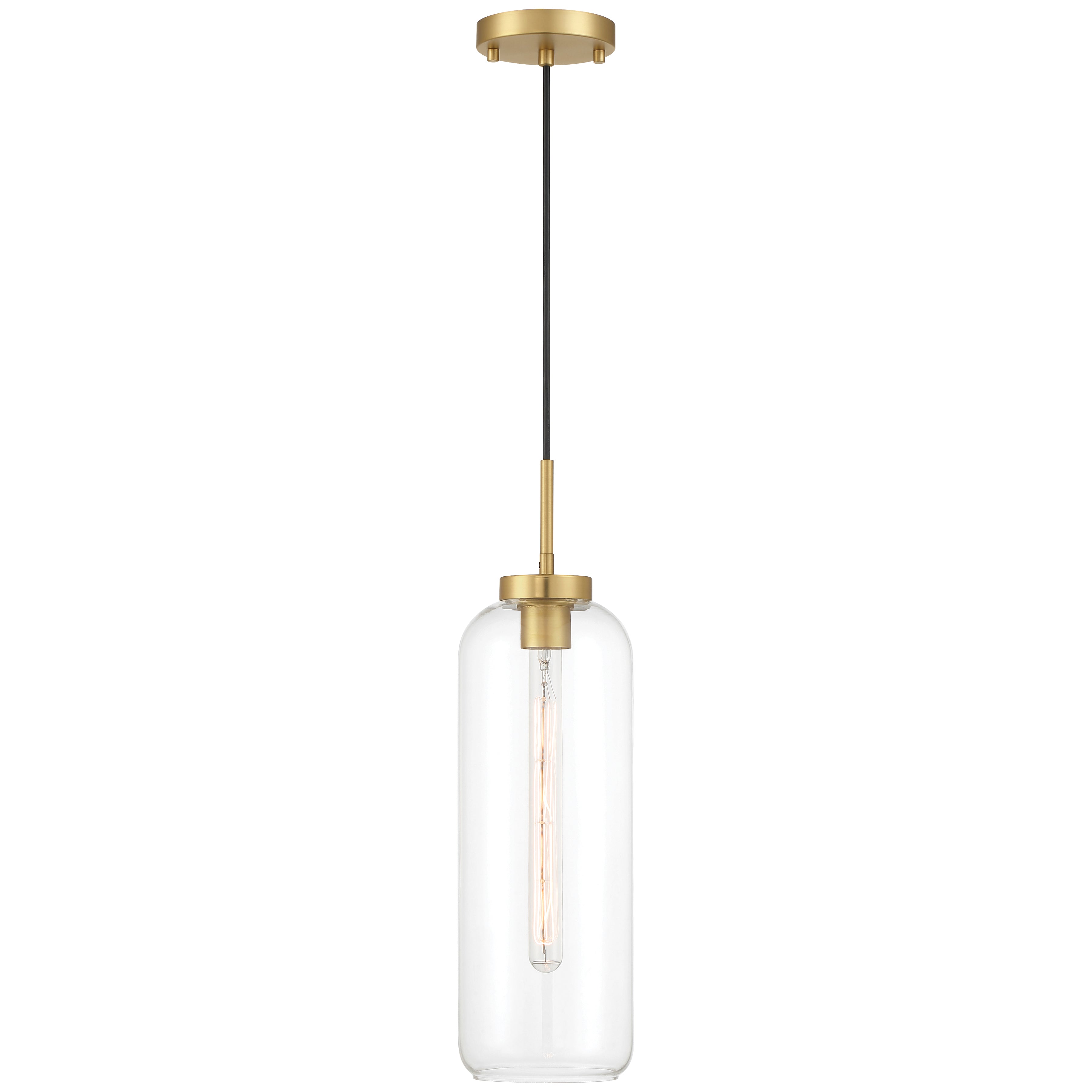 Elle 1 Light Pendant, Antique Brushed Brass