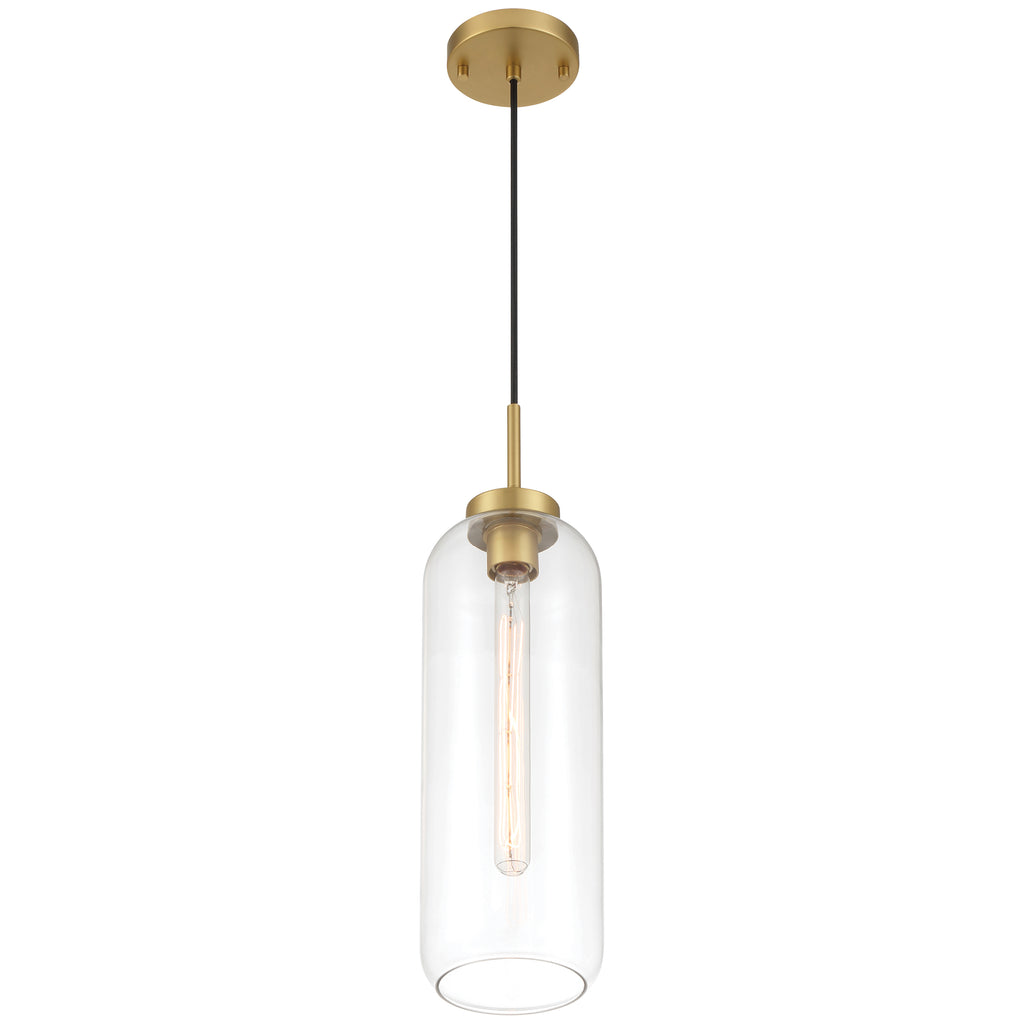 Elle 1 Light Pendant, Antique Brushed Brass