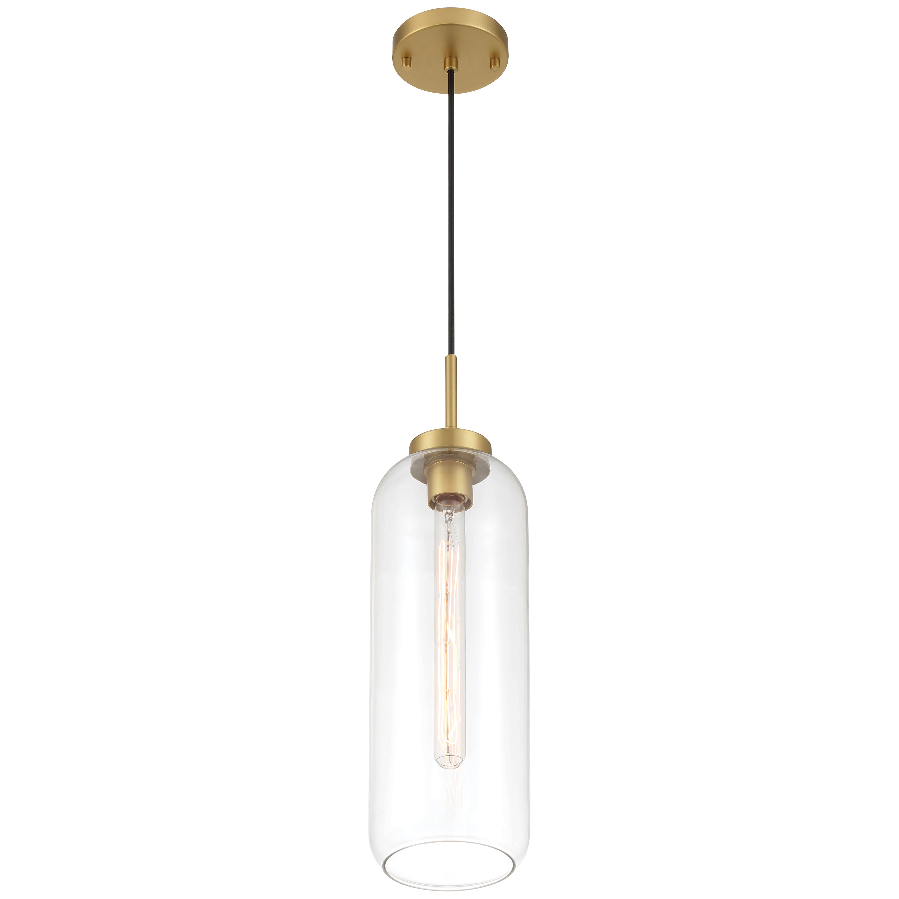 Elle 1 Light Pendant, Antique Brushed Brass