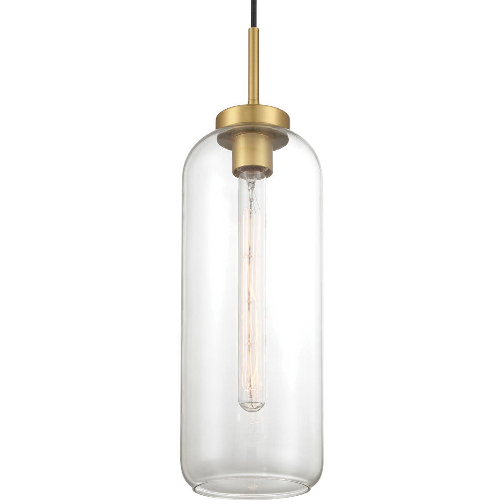 Elle 1 Light Pendant, Antique Brushed Brass