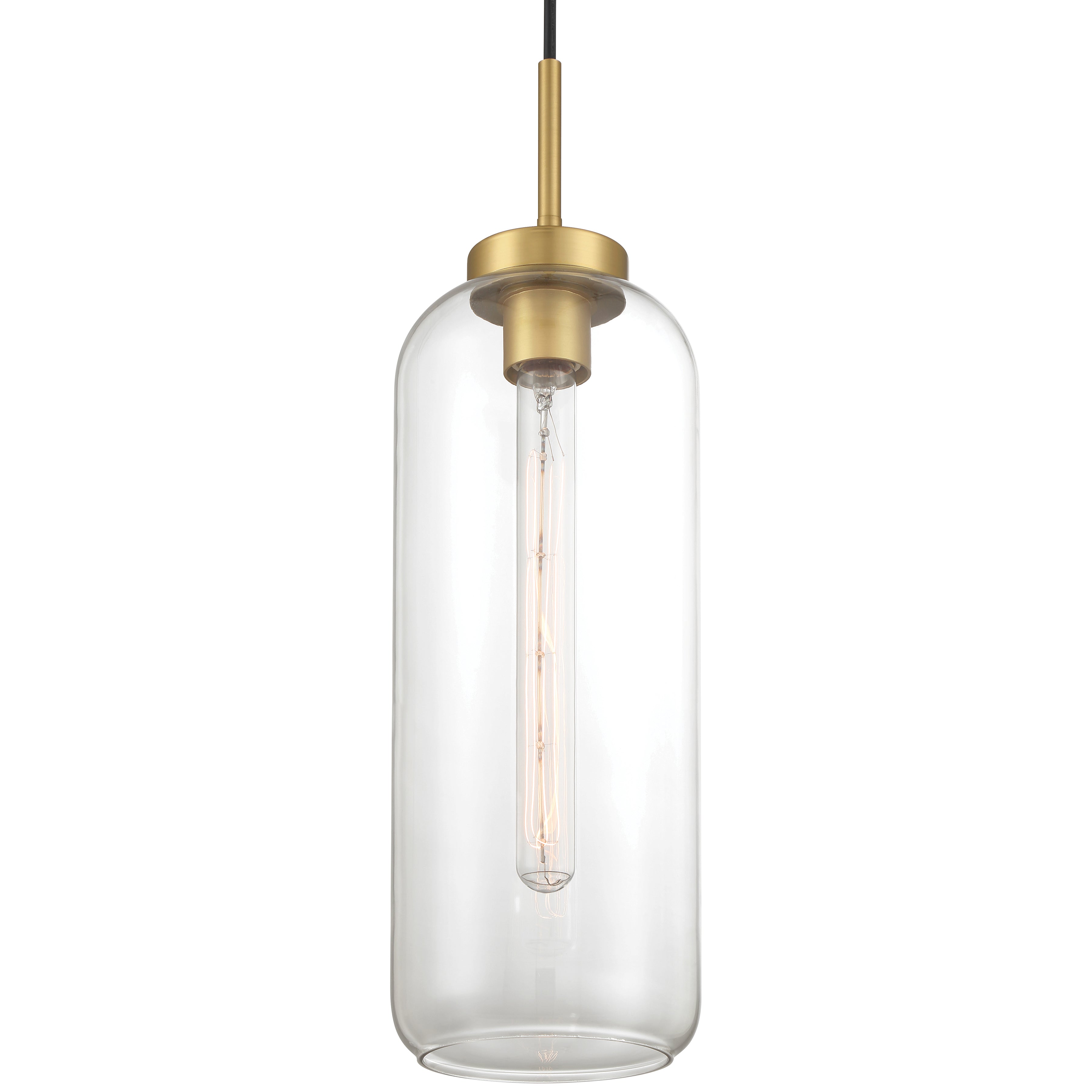 Elle 1 Light Pendant, Antique Brushed Brass