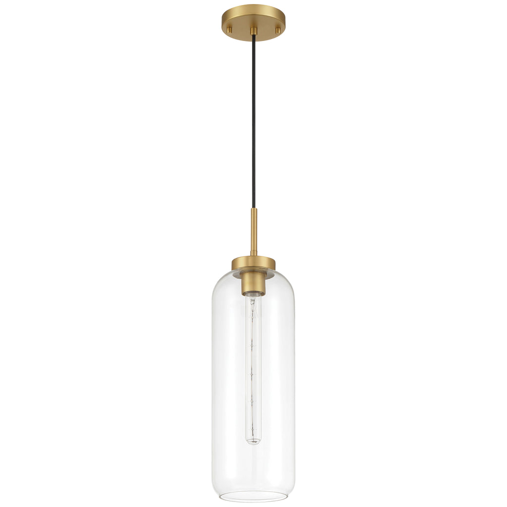 Elle 1 Light Pendant, Antique Brushed Brass