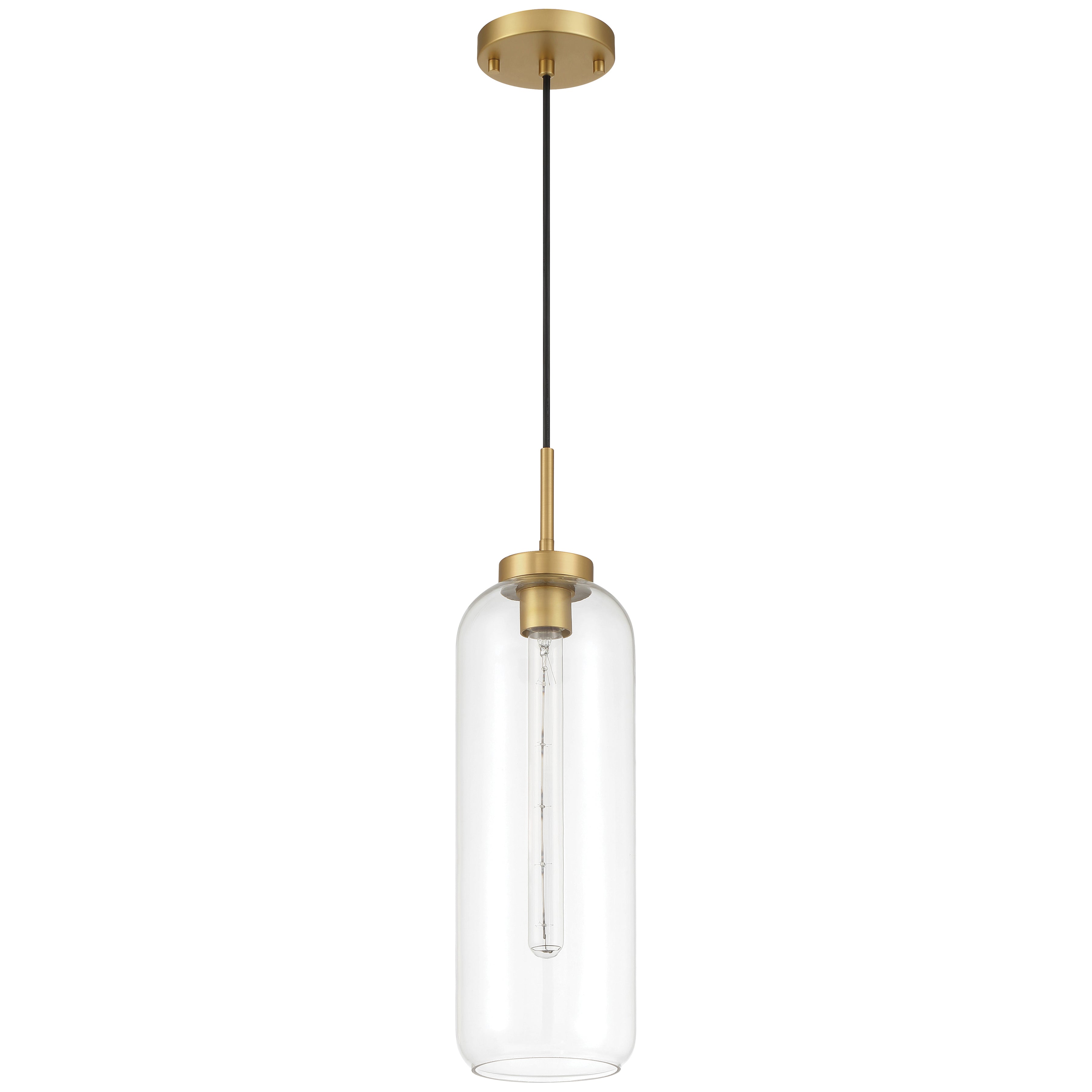 Elle 1 Light Pendant, Antique Brushed Brass