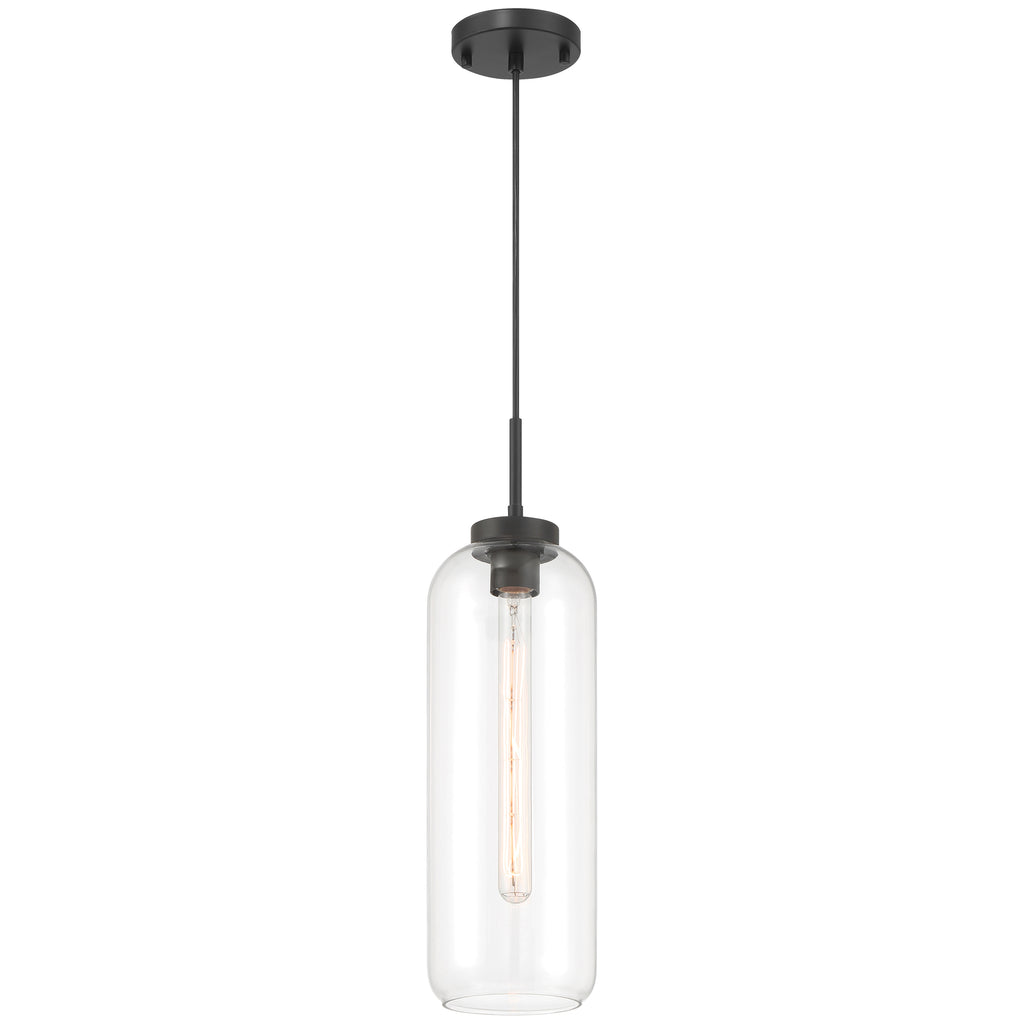 Elle 1 Light Pendant, Matte Black