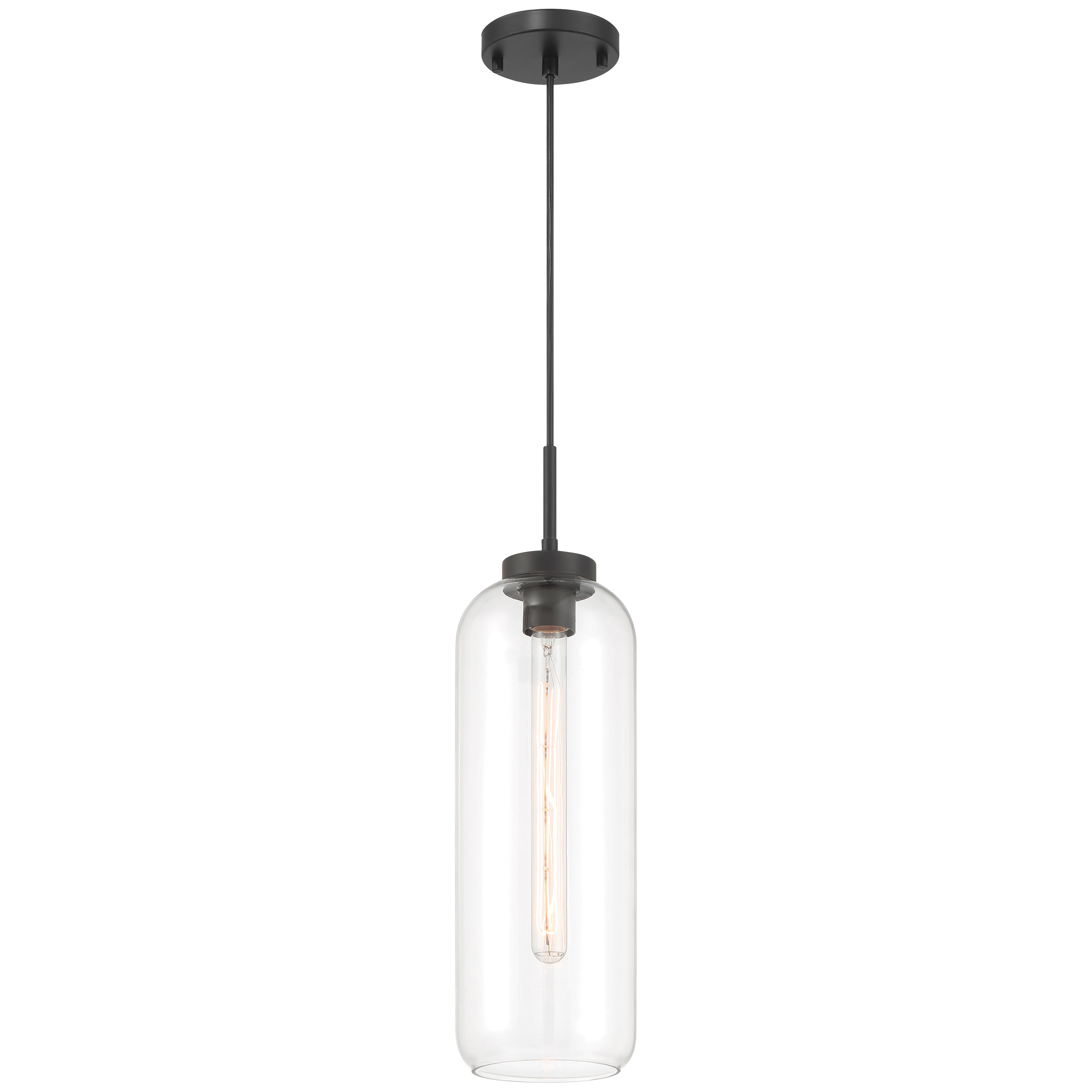 Elle 1 Light Pendant, Matte Black