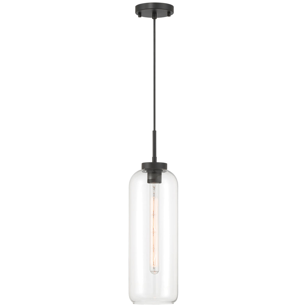 Elle 1 Light Pendant, Matte Black