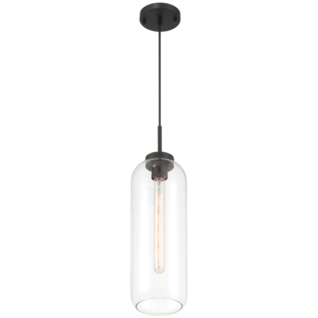 Elle 1 Light Pendant, Matte Black