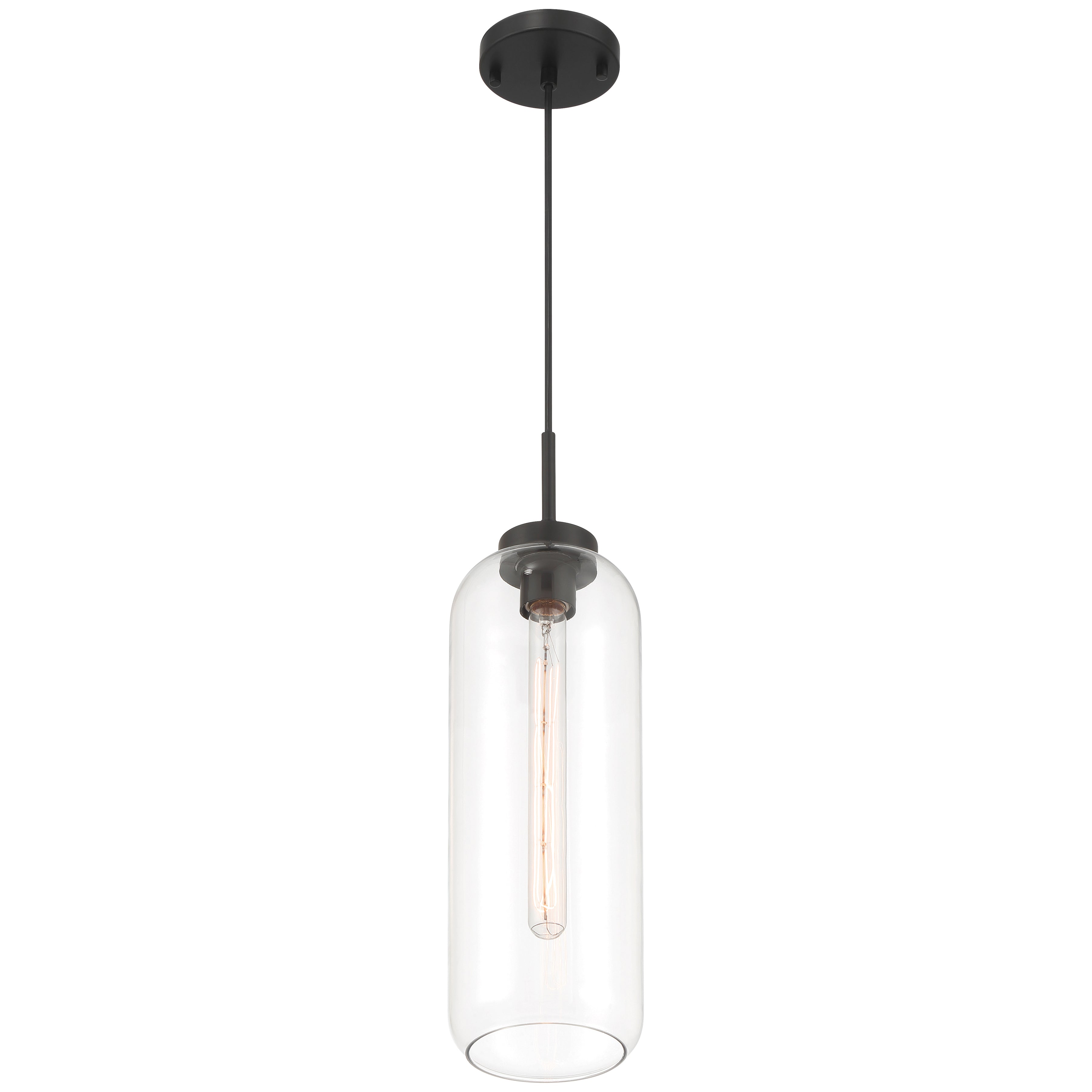 Elle 1 Light Pendant, Matte Black