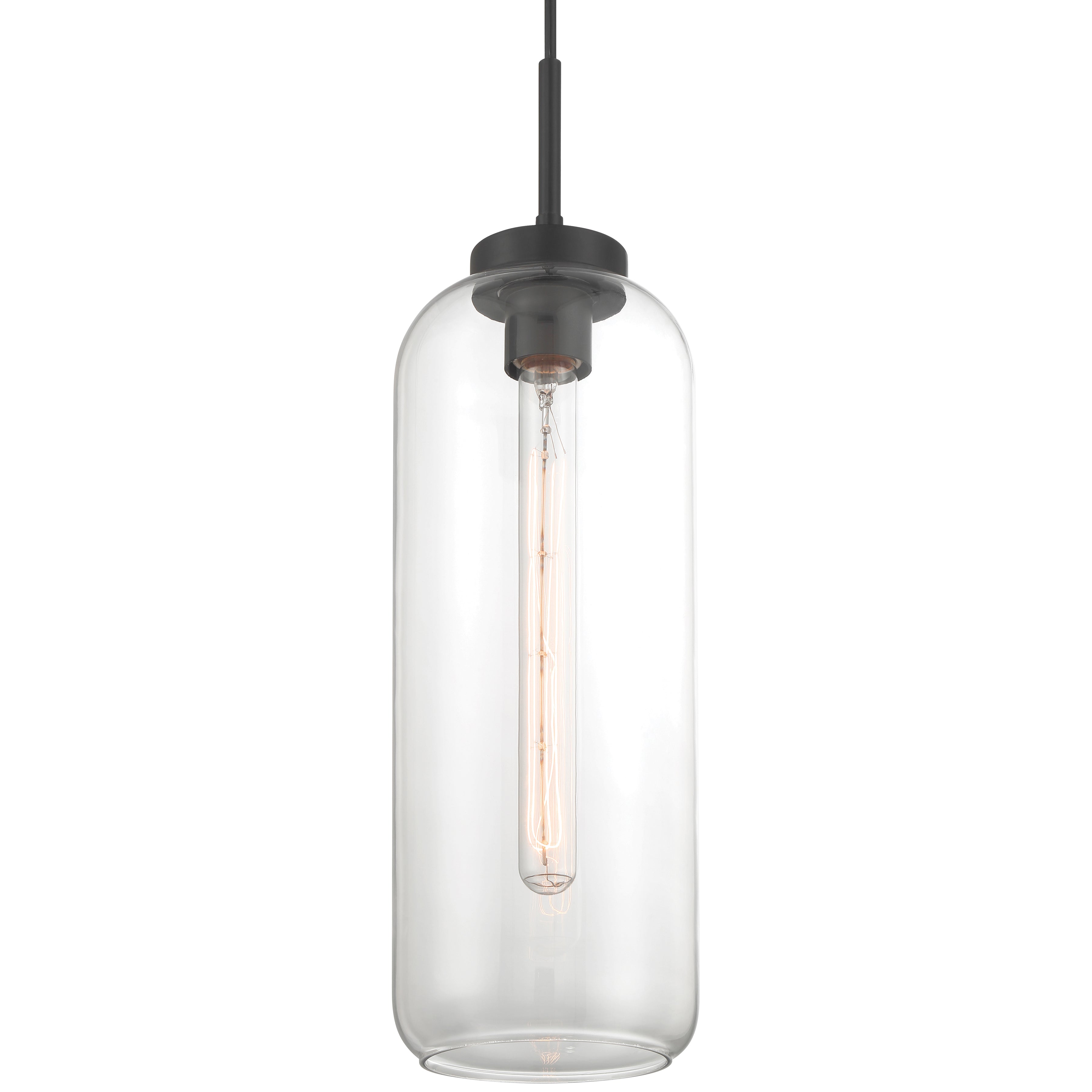 Elle 1 Light Pendant, Matte Black