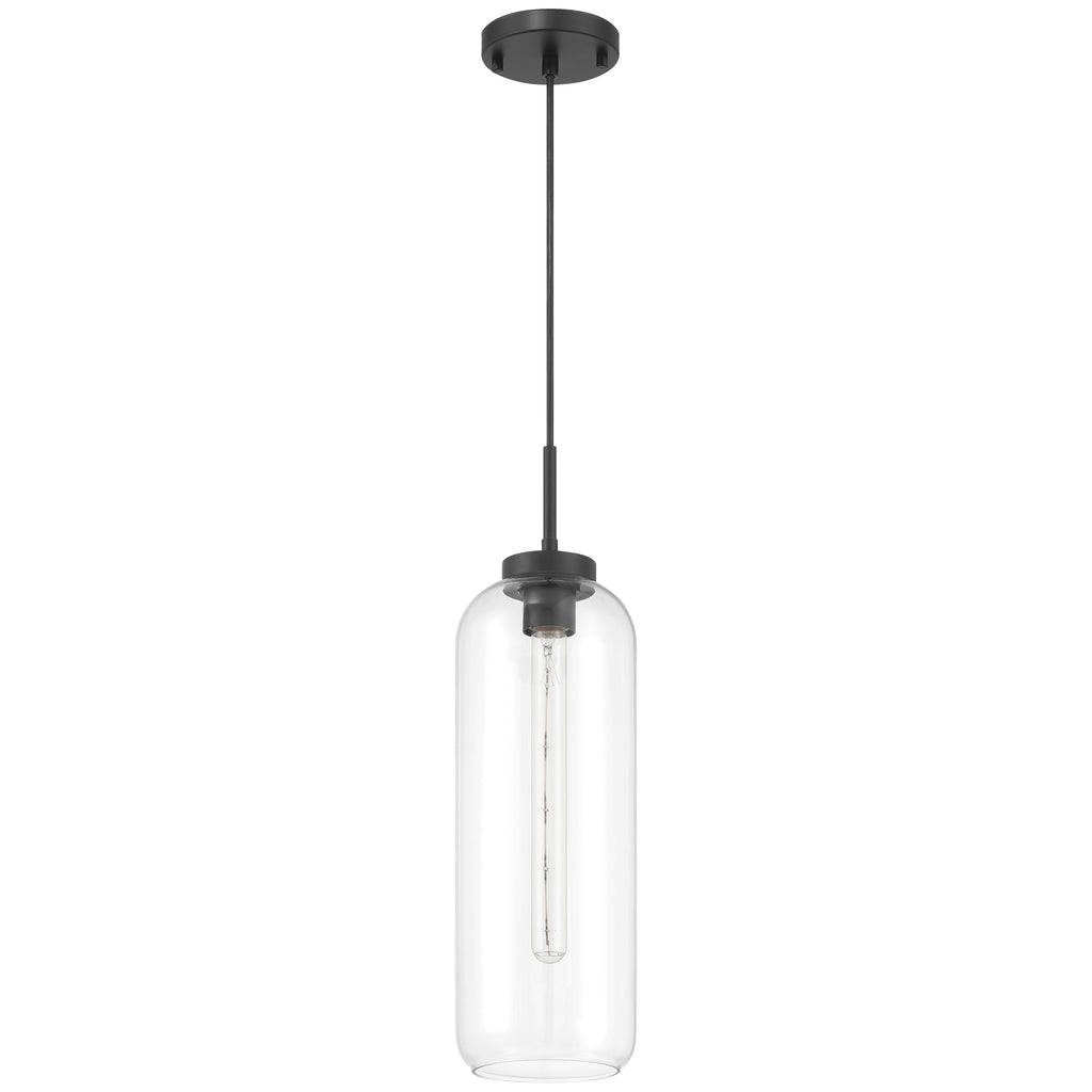 Elle 1 Light Pendant, Matte Black