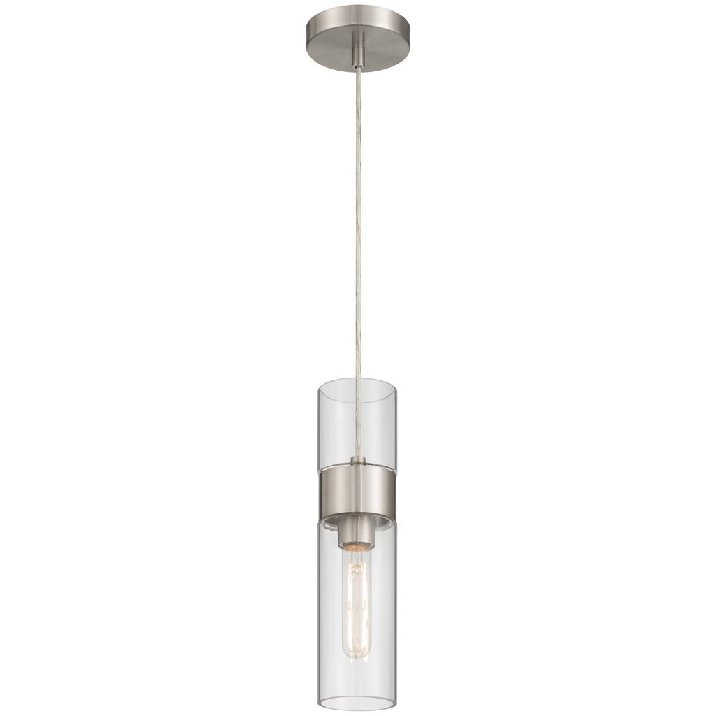 Nash 1 Light LED Pendant, Brushed Steel