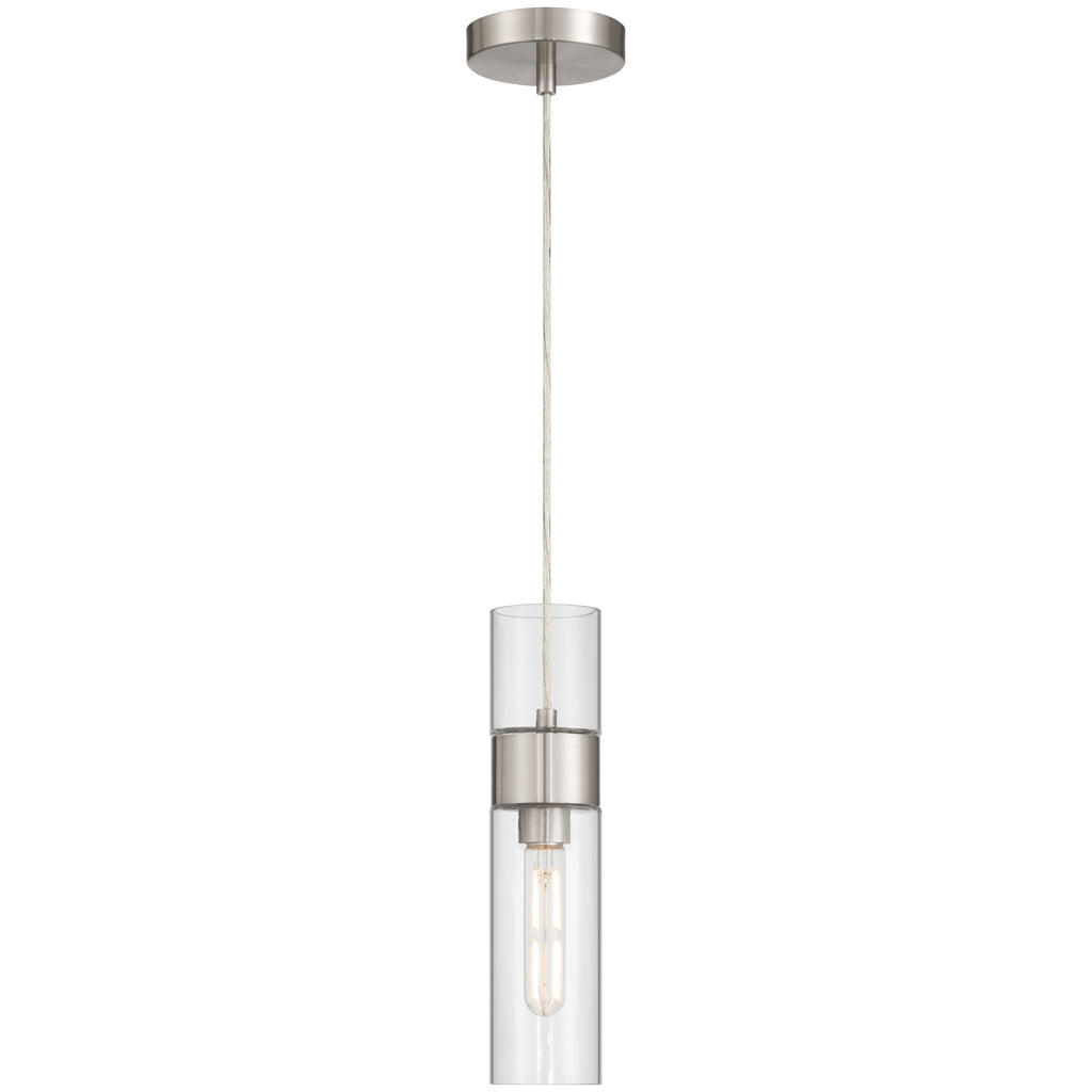 Nash 1 Light LED Pendant, Brushed Steel