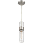 Nash 1 Light LED Pendant, Brushed Steel