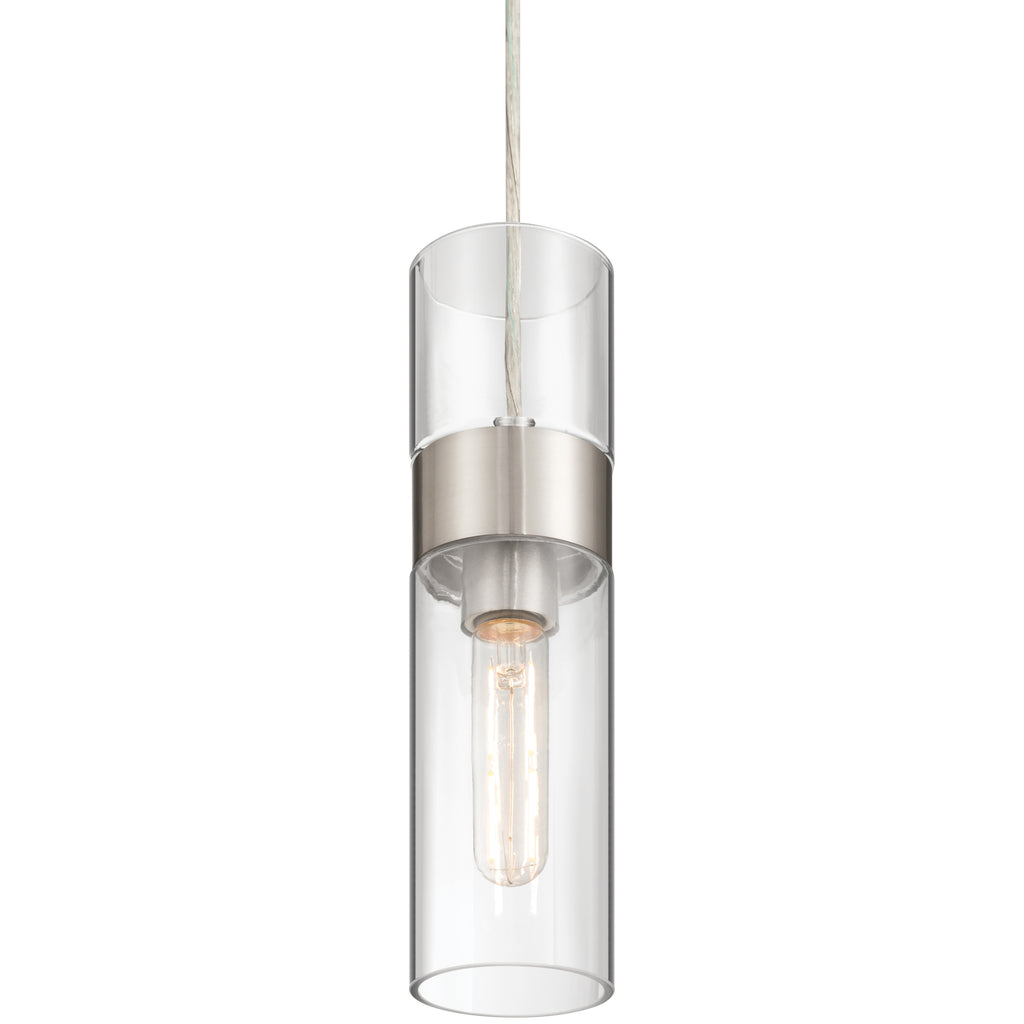 Nash 1 Light LED Pendant, Brushed Steel