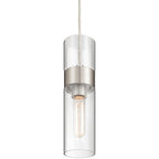 Nash 1 Light LED Pendant, Brushed Steel