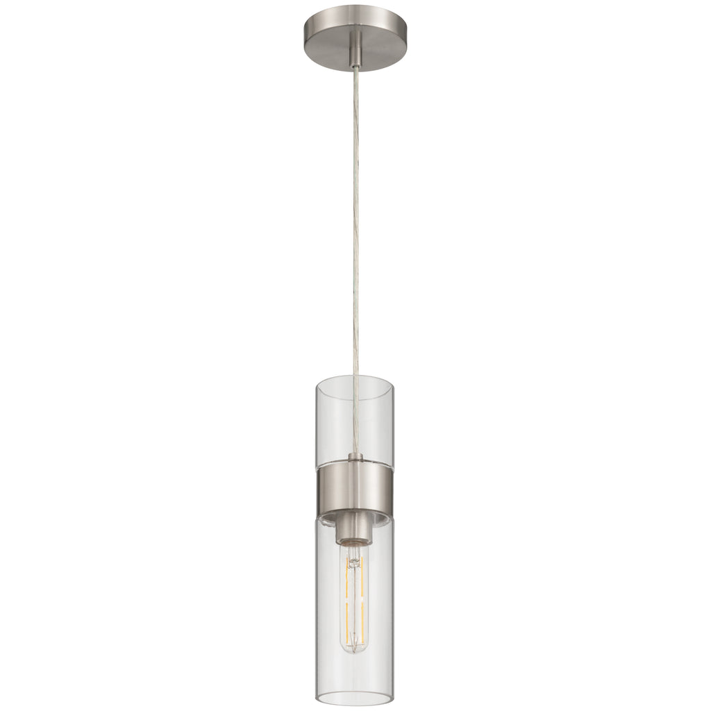 Nash 1 Light LED Pendant, Brushed Steel