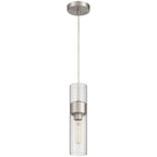 Nash 1 Light LED Pendant, Brushed Steel