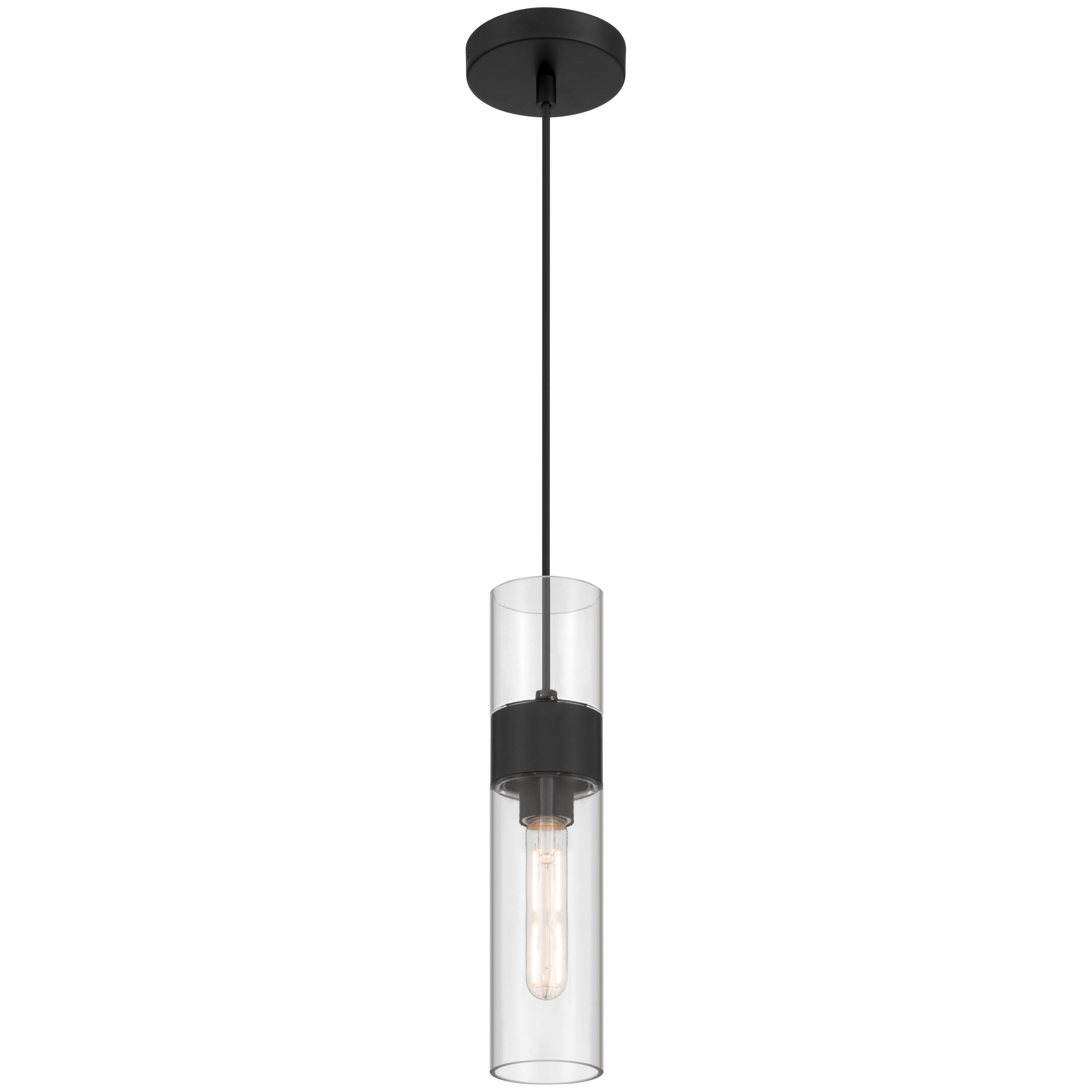 Nash 1 Light LED Pendant, Matte Black