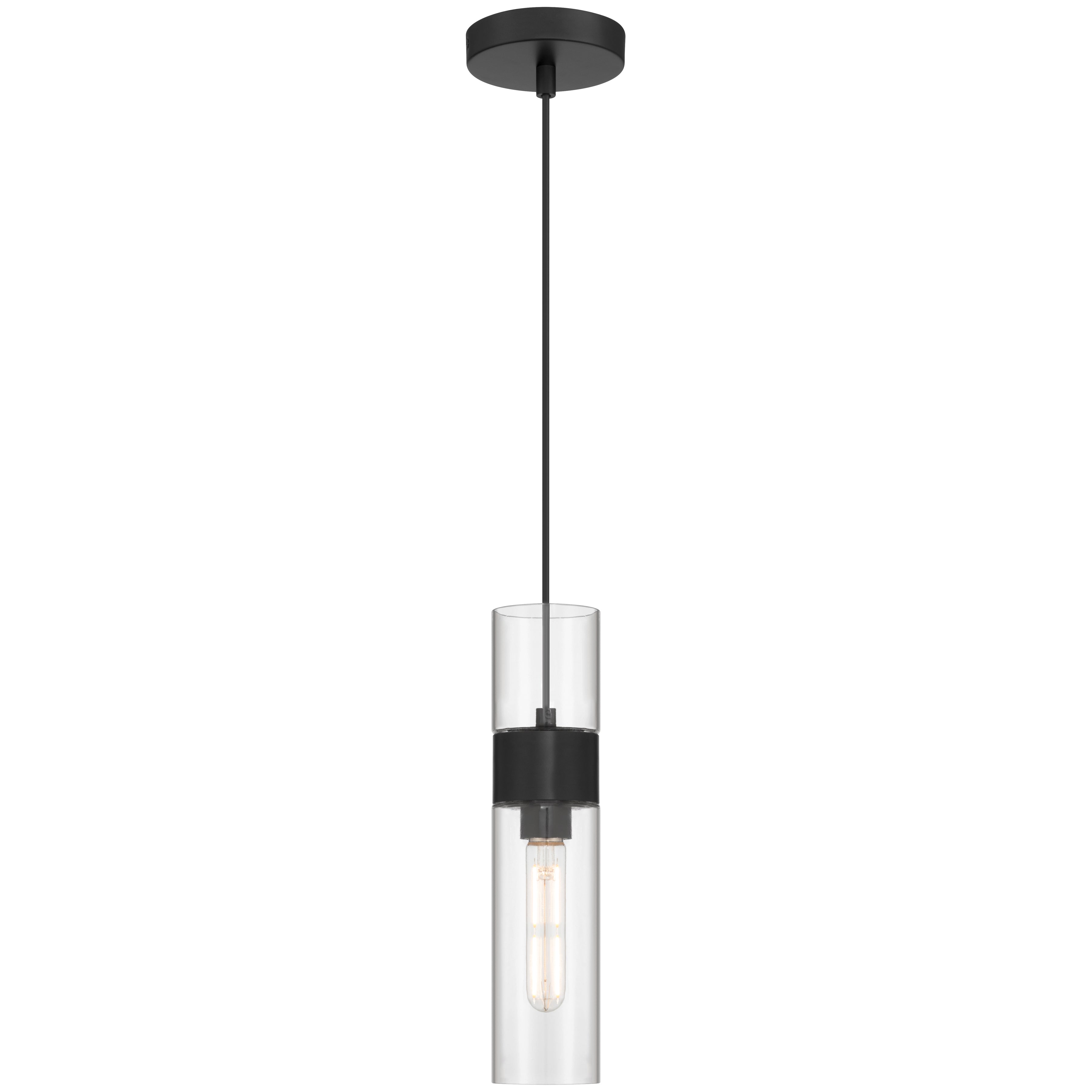 Nash 1 Light LED Pendant, Matte Black
