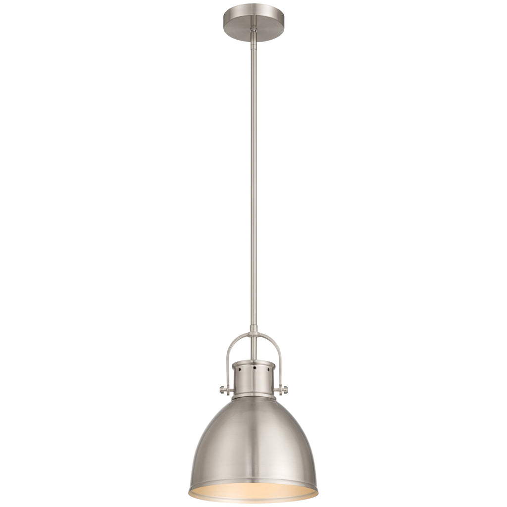 London 1 Light Pendant, Brushed Steel