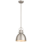 London 1 Light Pendant, Brushed Steel