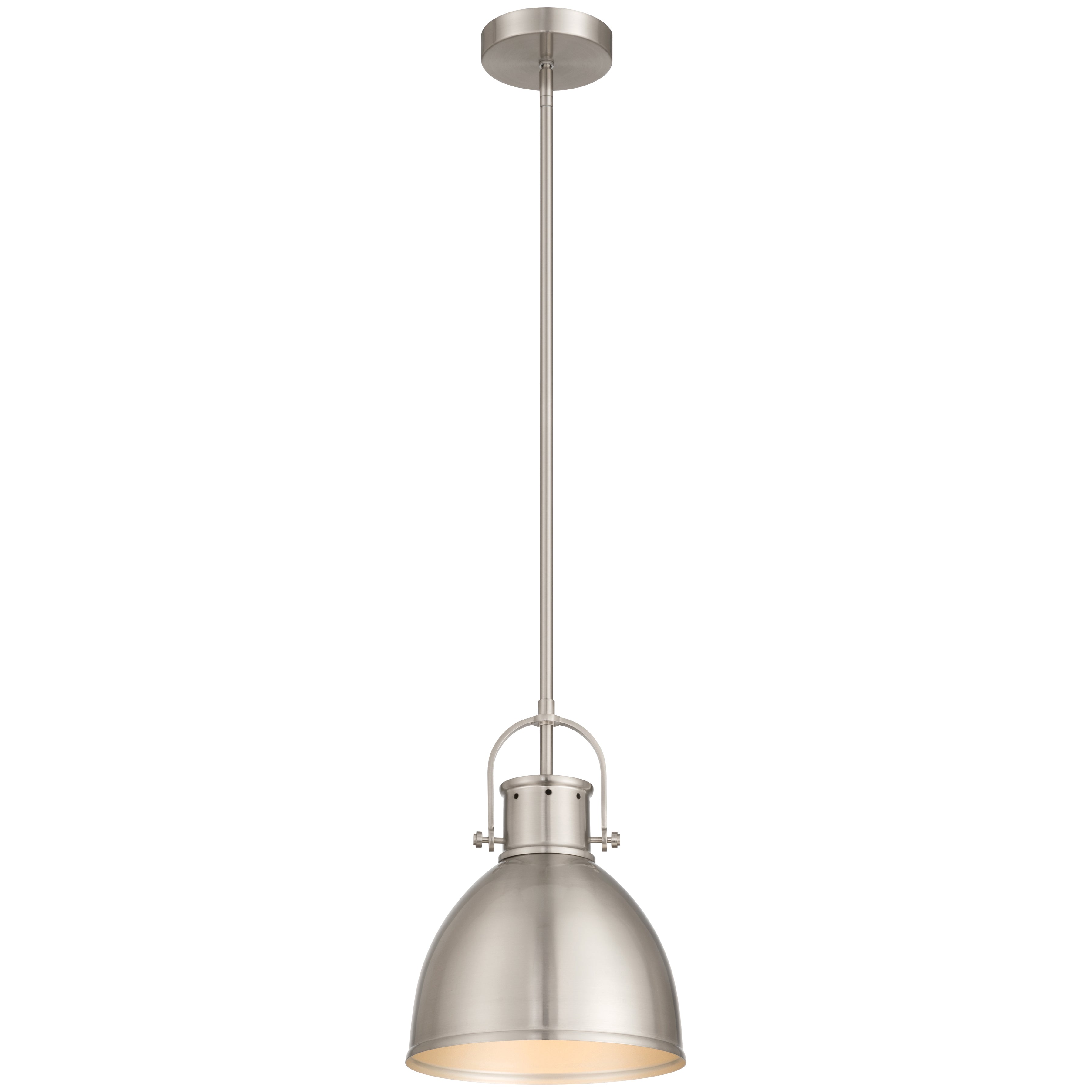 London 1 Light Pendant, Brushed Steel