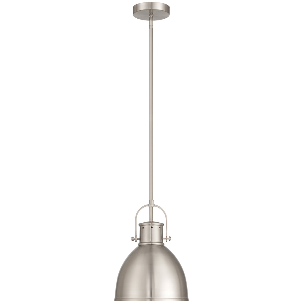 London 1 Light Pendant, Brushed Steel