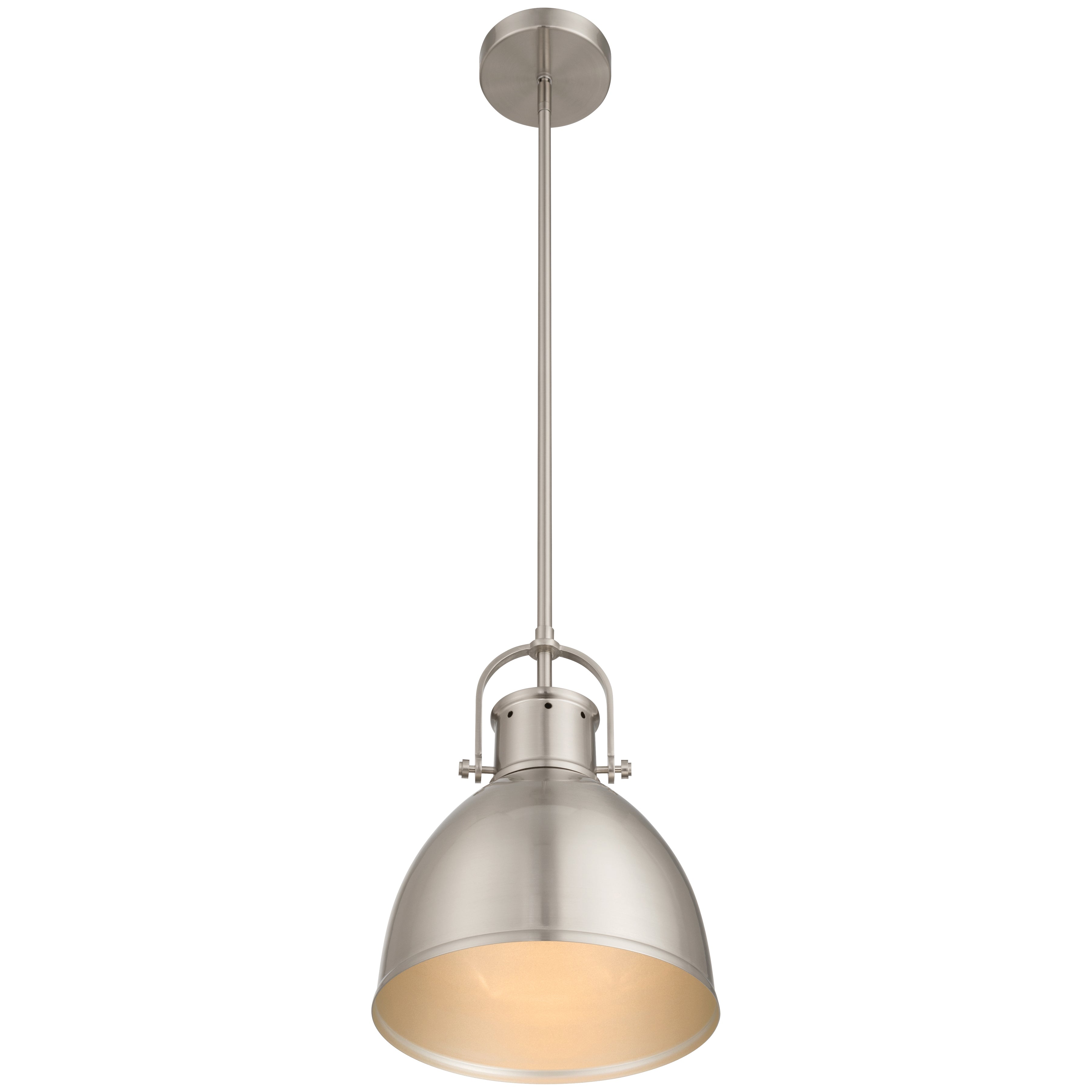 London 1 Light Pendant, Brushed Steel