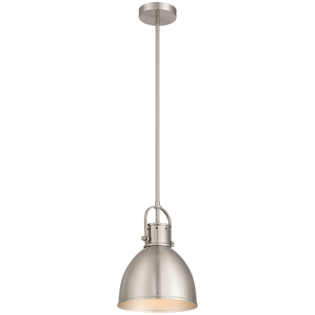 London 1 Light Pendant, Brushed Steel