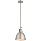 London 1 Light Pendant, Brushed Steel
