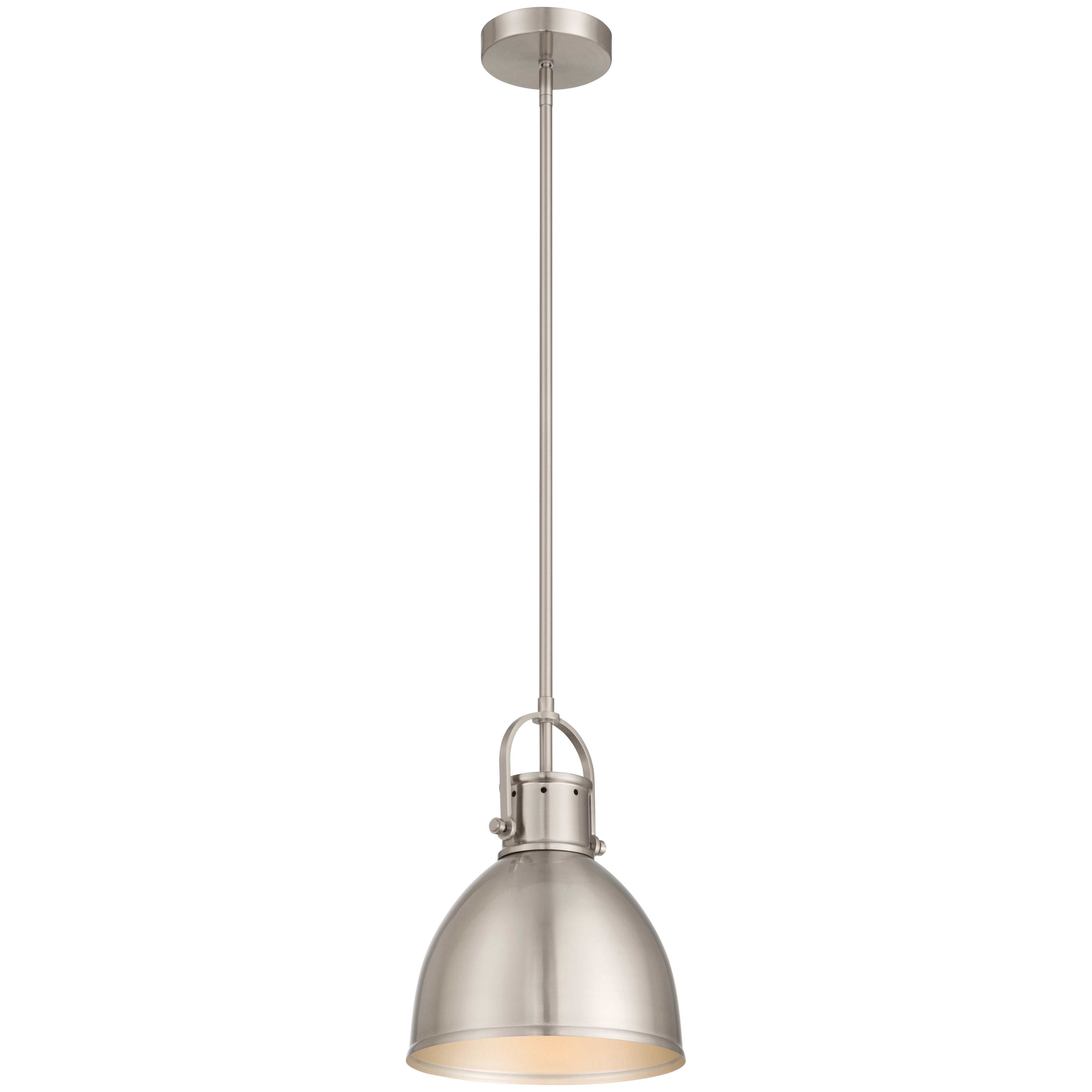 London 1 Light Pendant, Brushed Steel