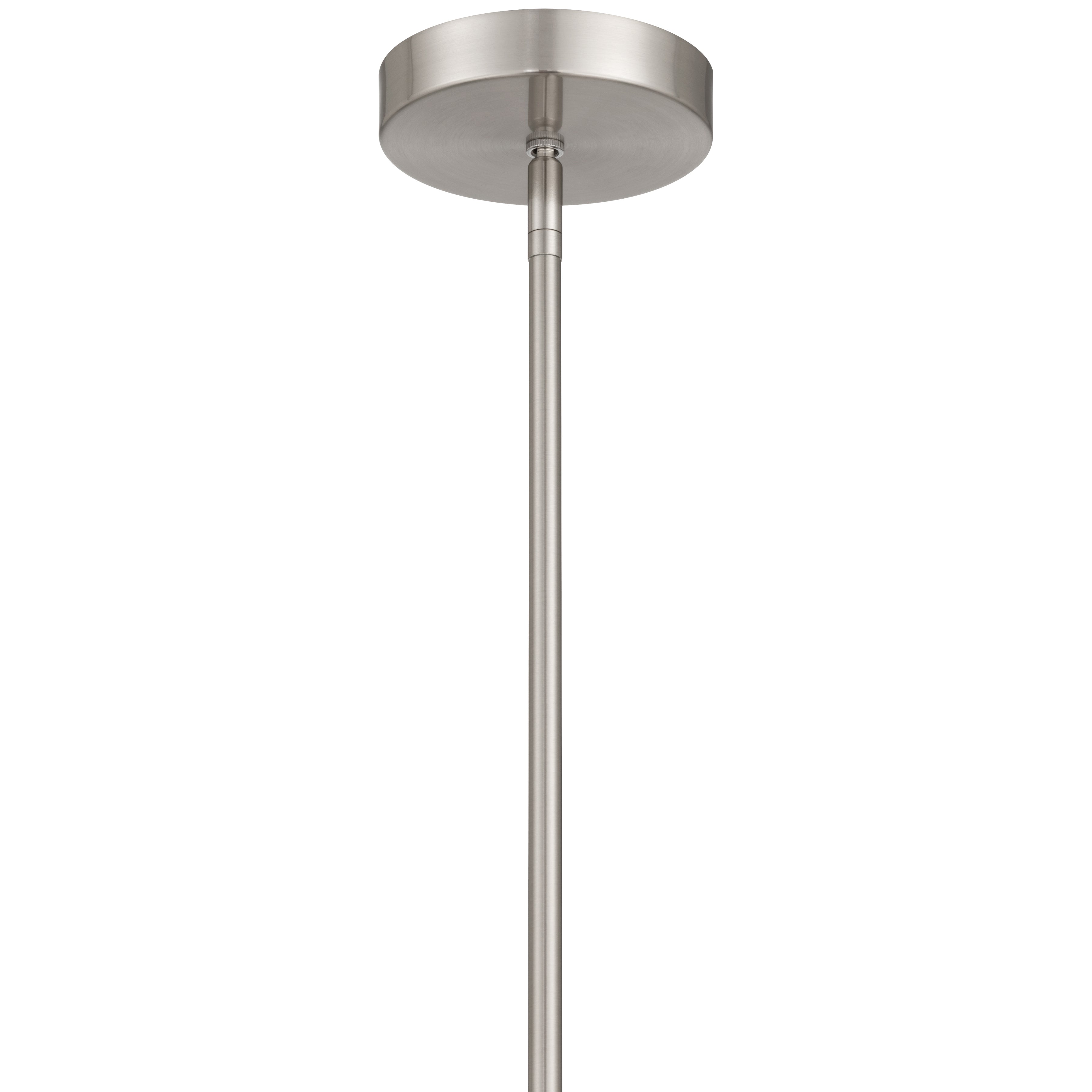 London 1 Light Pendant, Brushed Steel