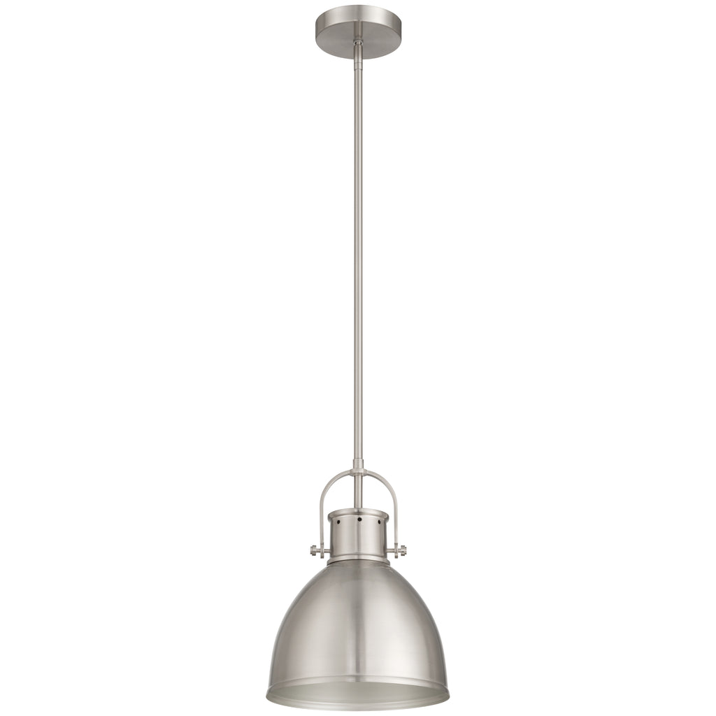 London 1 Light Pendant, Brushed Steel