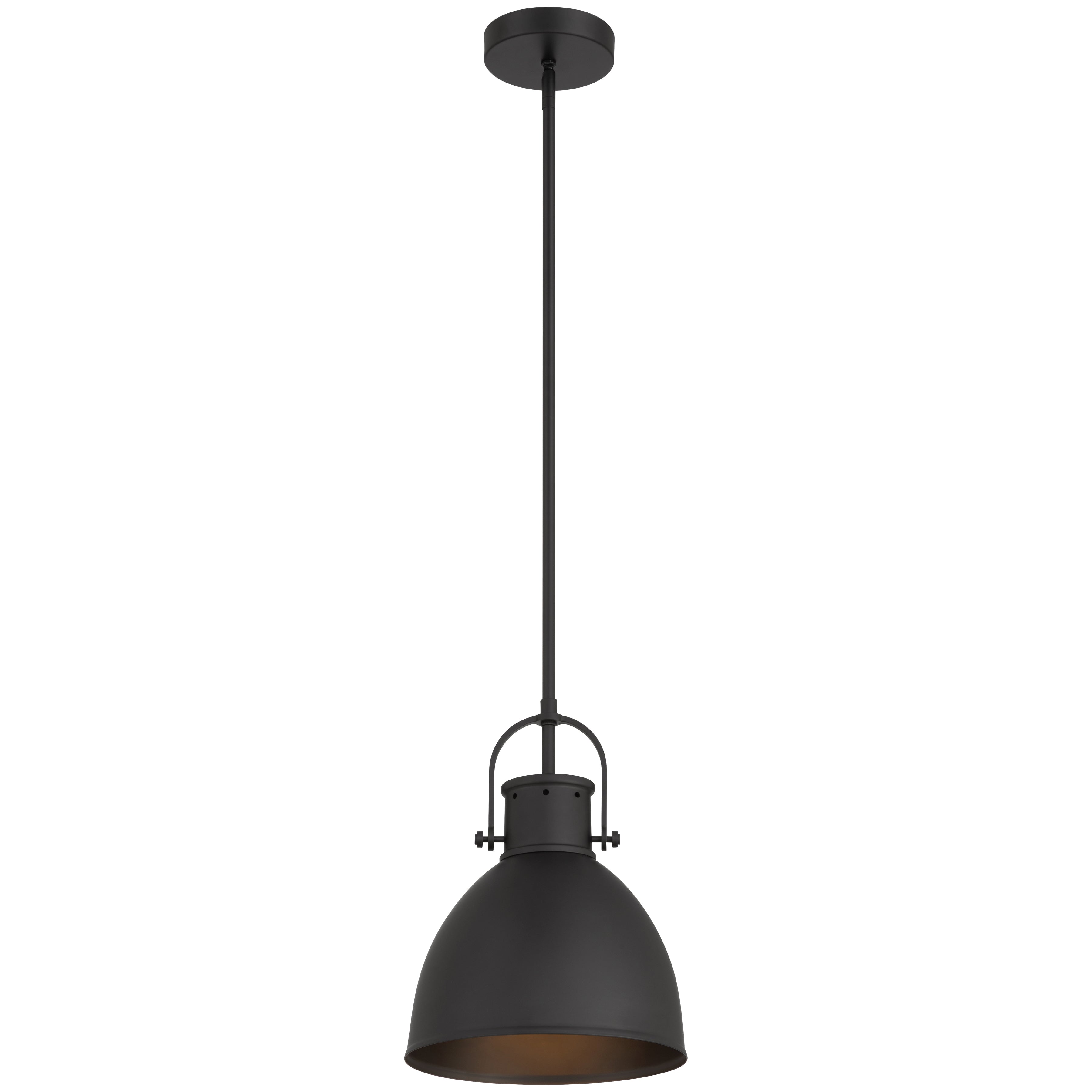London 1 Light Pendant, Matte Black