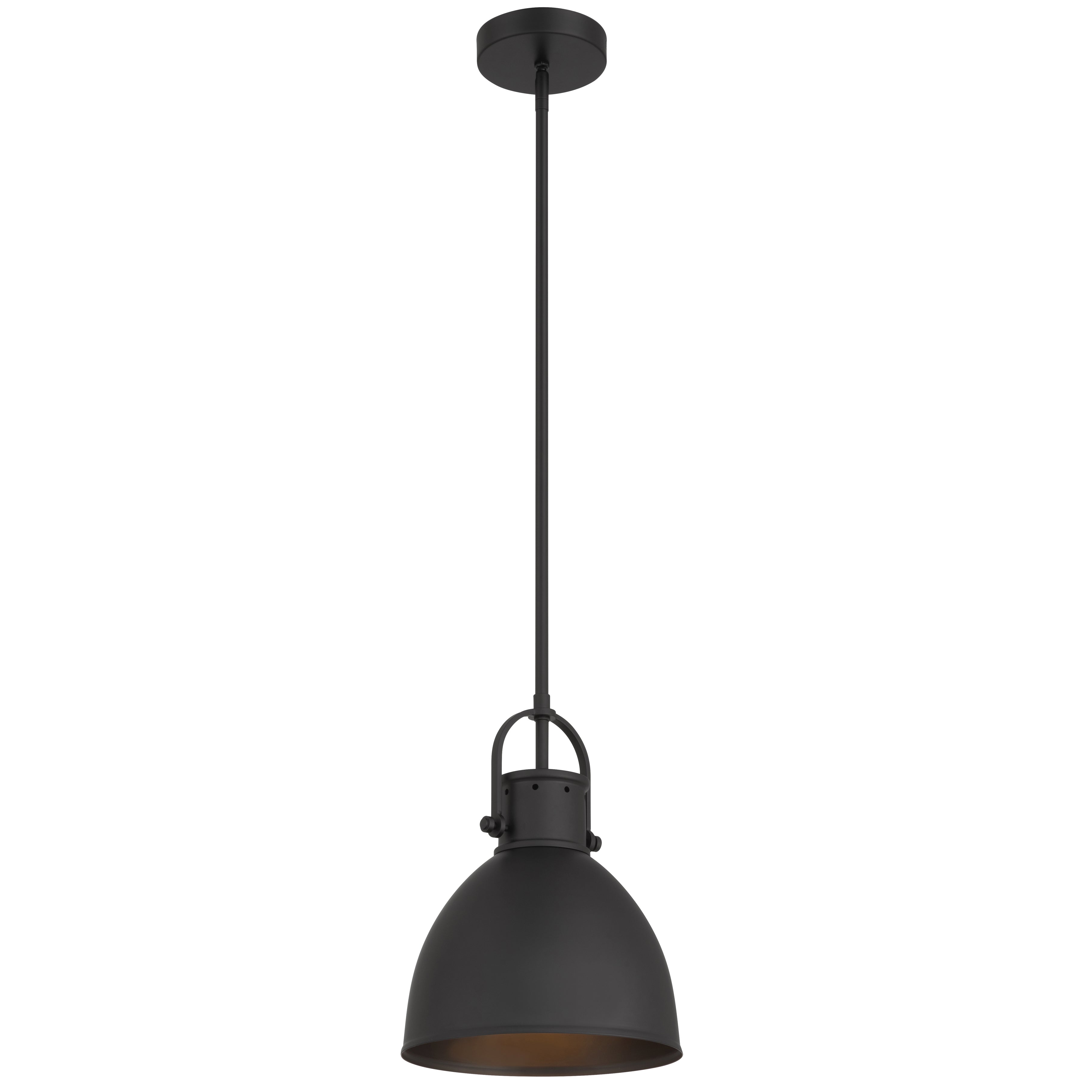 London 1 Light Pendant, Matte Black
