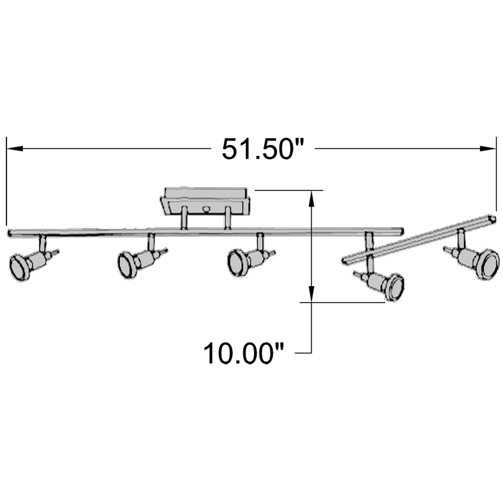 Access Lighting Viper 5 Light Adjustable LED Track, Black, image 3