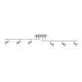 The Access Lighting Viper 6 Light Adjustable LED Track is a modern ceiling-mounted fixture featuring six adjustable spotlights on a rectangular base, displayed against a white background.