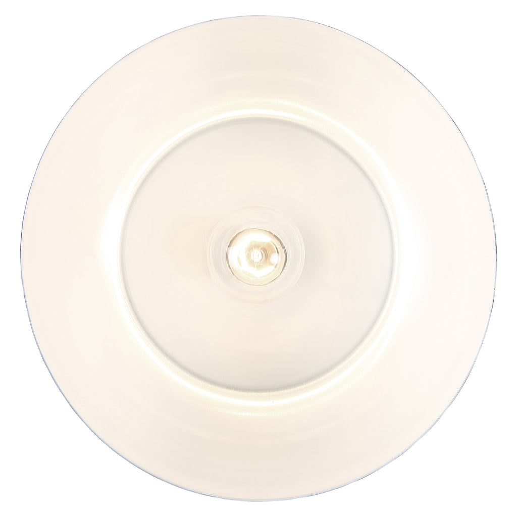 Overhead view of the Access Lighting Blend Pendant in black with wood grain, featuring a visible central bulb, set against a white background.
