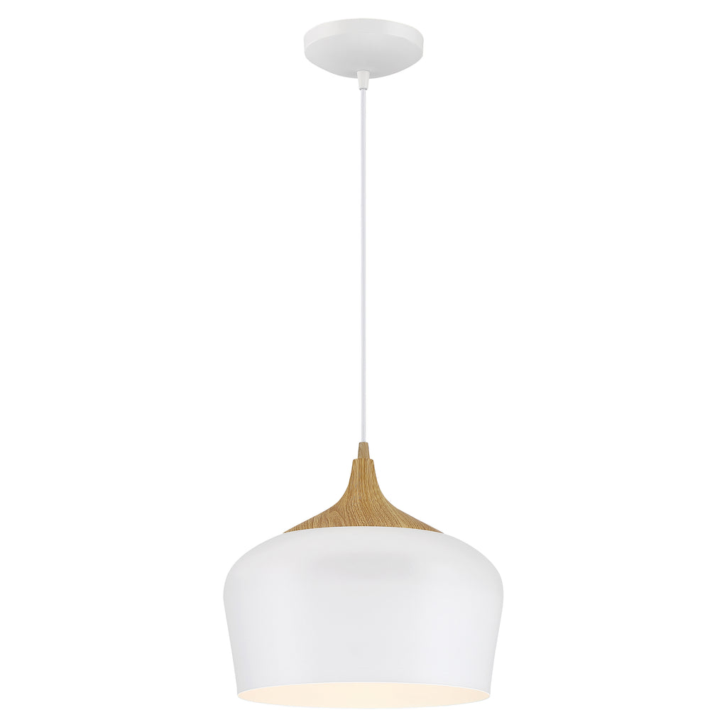 Blend Pendant, White with Wood Grain