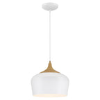 Blend Pendant, White with Wood Grain