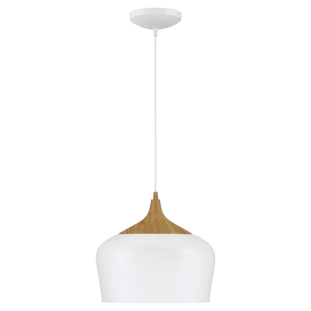 Blend Pendant, White with Wood Grain