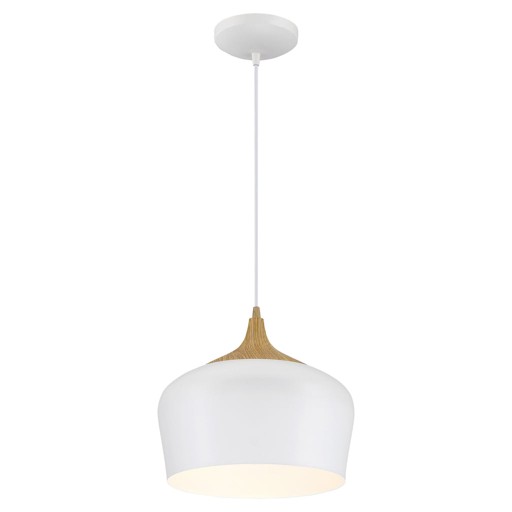 Blend Pendant, White with Wood Grain
