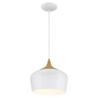Blend Pendant, White with Wood Grain