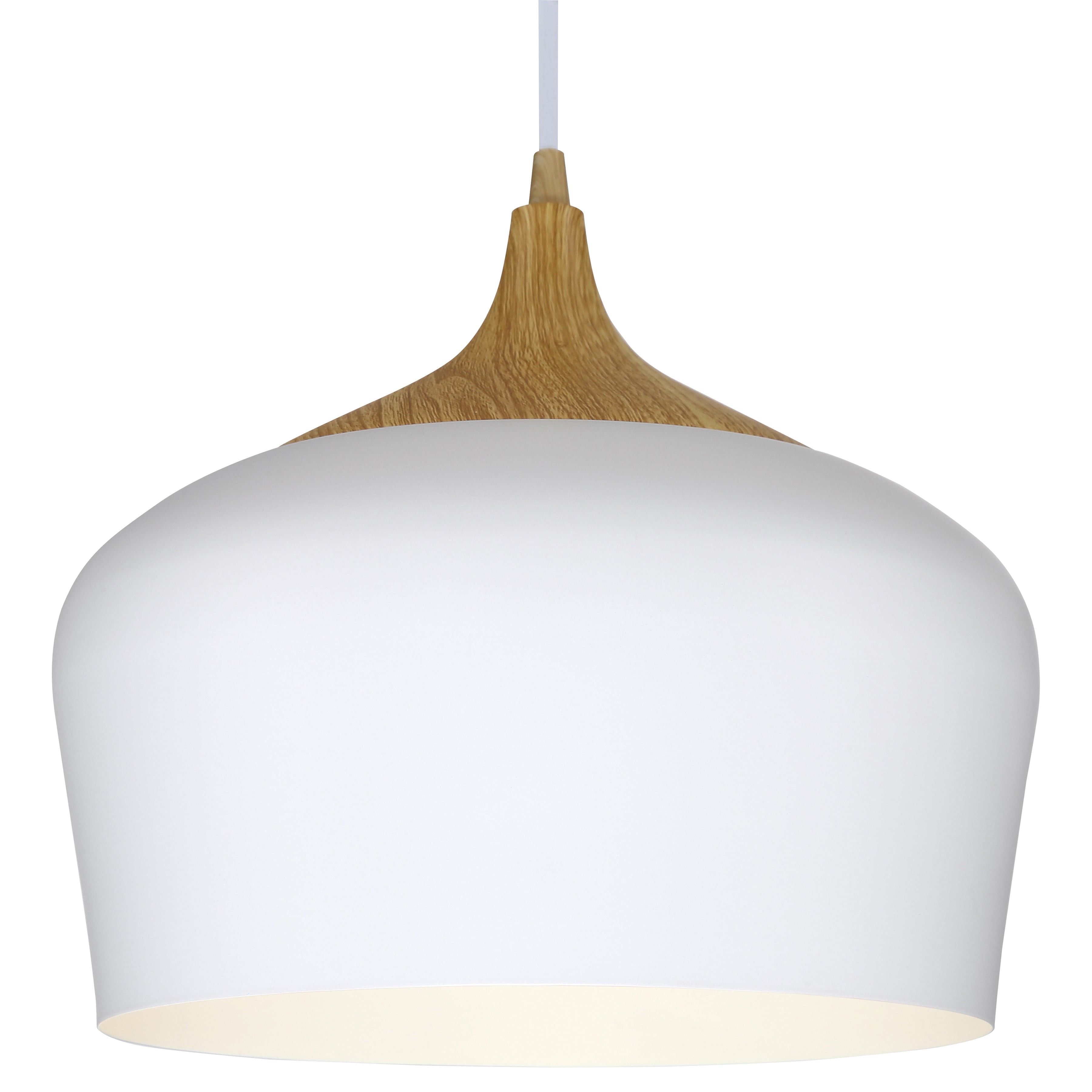 Blend Pendant, White with Wood Grain